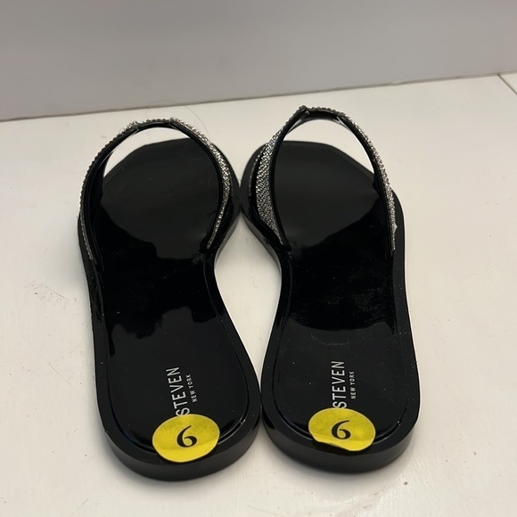 Steven New York Archer Black Rhinestone Flat Sandals size 9 NEW - Picture 6 of 9